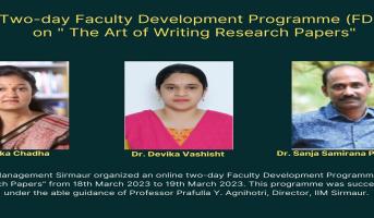 Two-day Faculty Development Programme (FDP) on "The Art of Writing Research Papers"